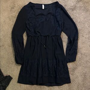 Xhilaration Navy Long Sleeve Dress